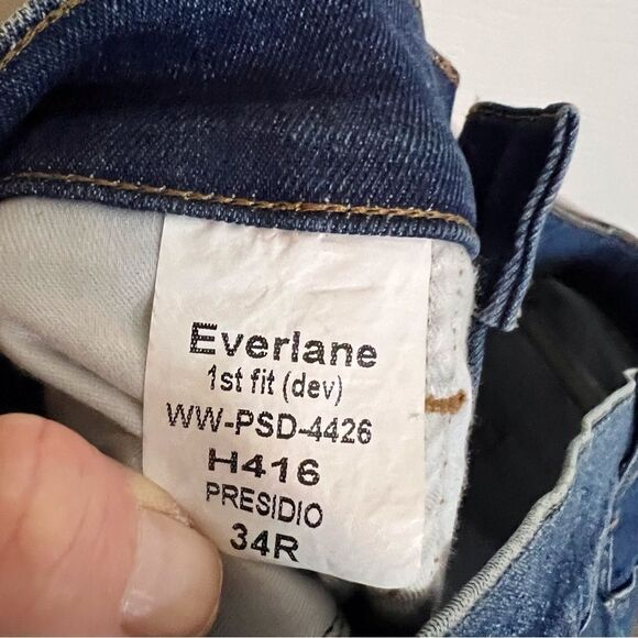 Women’s Everlane Presidio Straight‎ Leg Dark Wash Jean Size 34R - Picture 6 of 7
